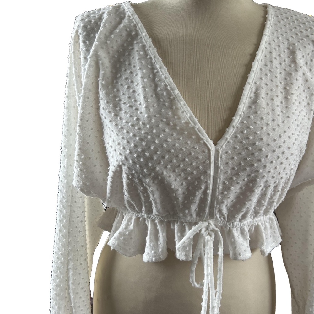 Audrey 3+1 Long-sleeve Crop Top - Picture 3 of 5
